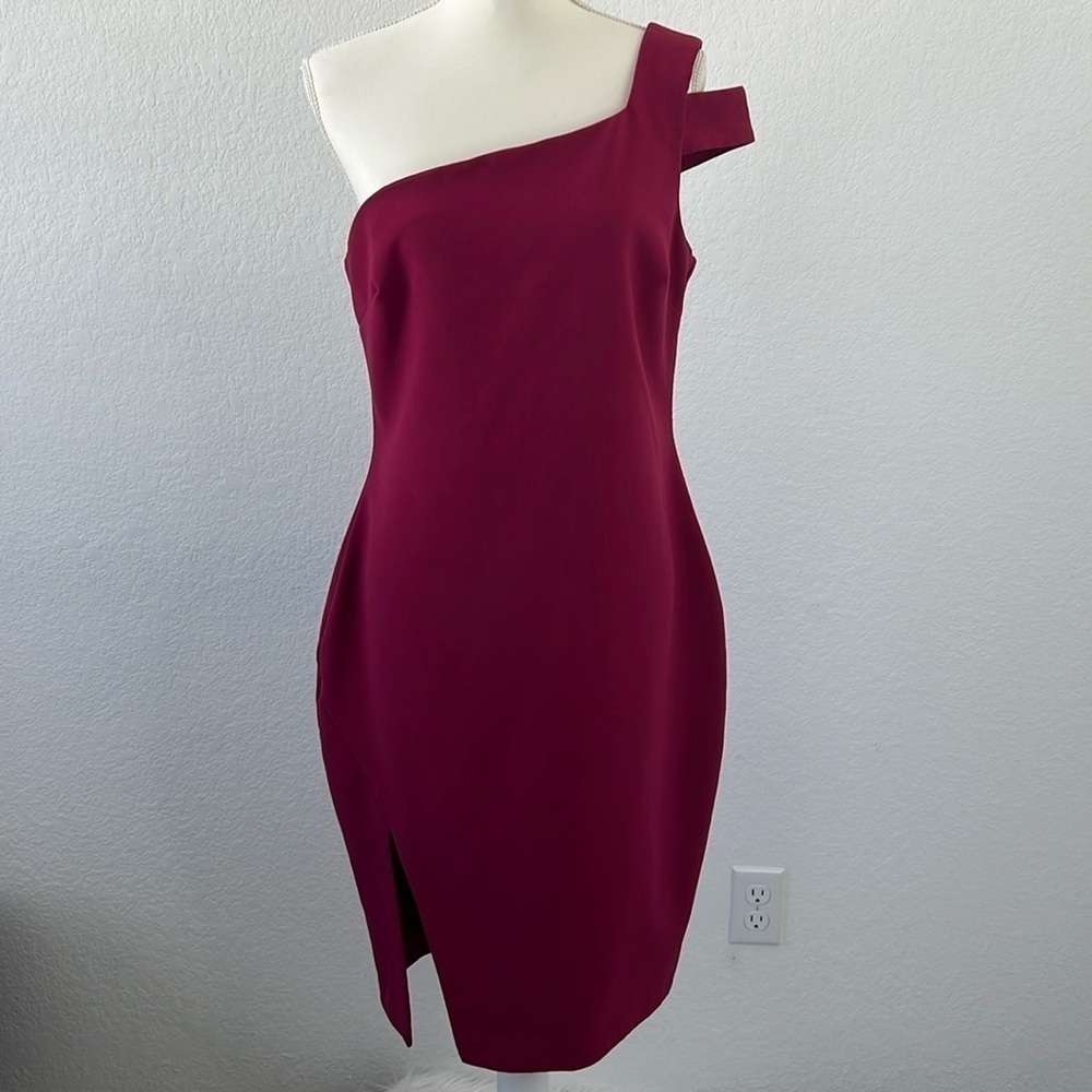Likely Packard Dress in Raspberry‎ One-Shoulder Fitted Cocktail Party Size 12 - Picture 3 of 9